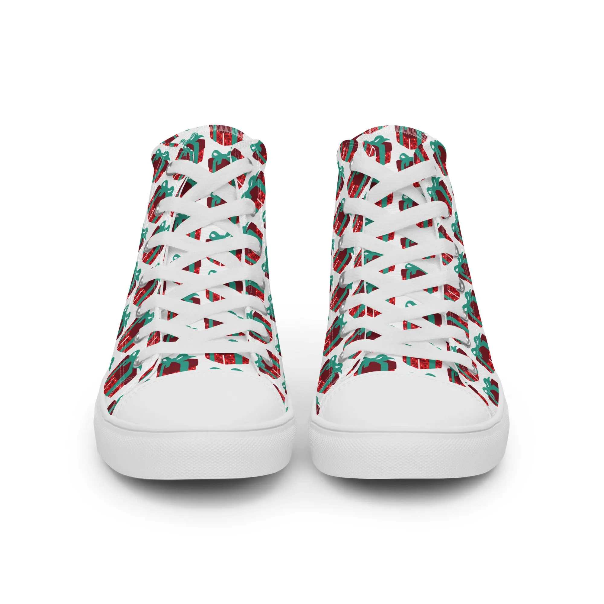 Women Christmas High Top Canvas Shoes (Glamourange Holiday Magic Canvas Shoes For Women - 004)