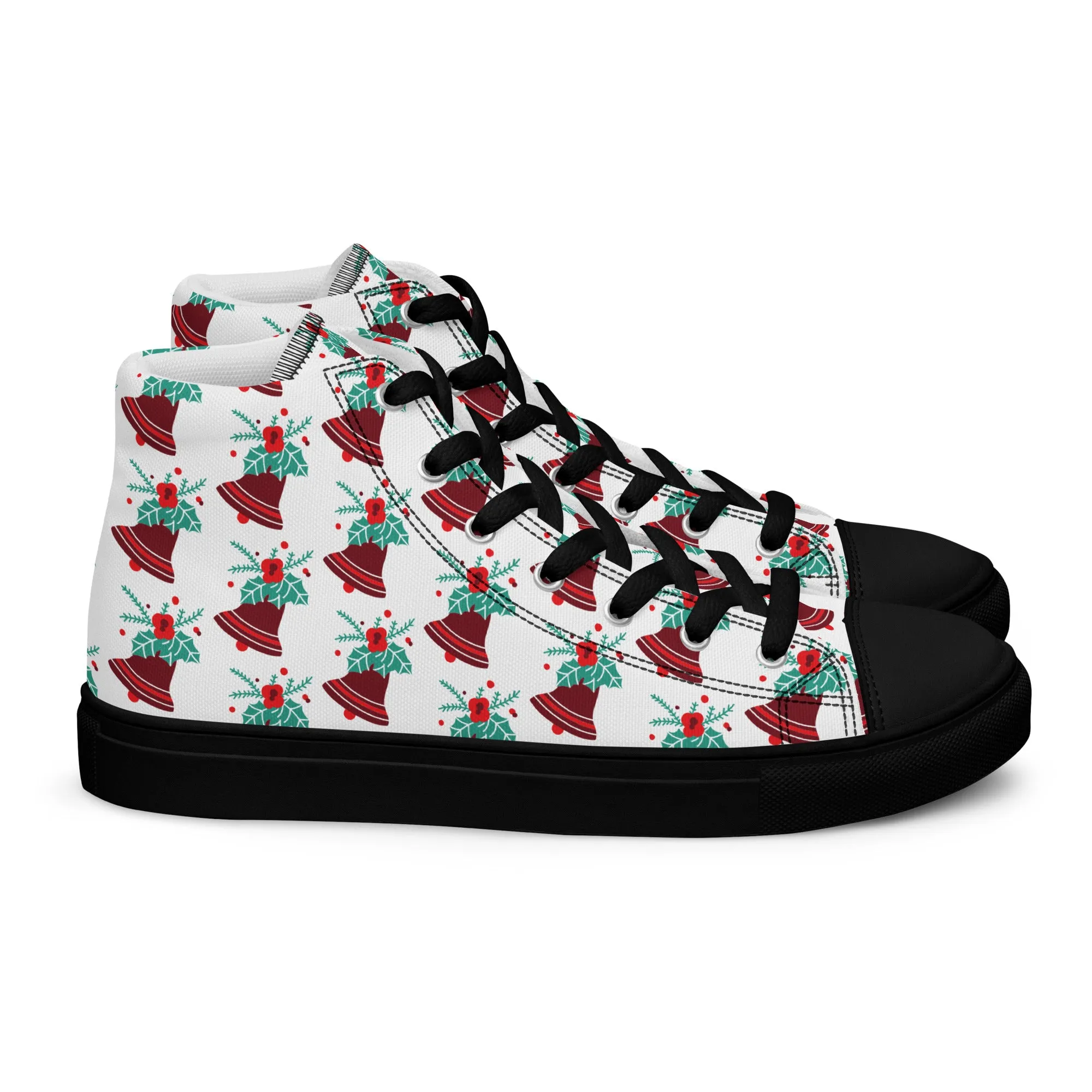 Women Christmas High Top Canvas Shoes (Glamourange Holiday Magic Canvas Shoes For Women - 008)