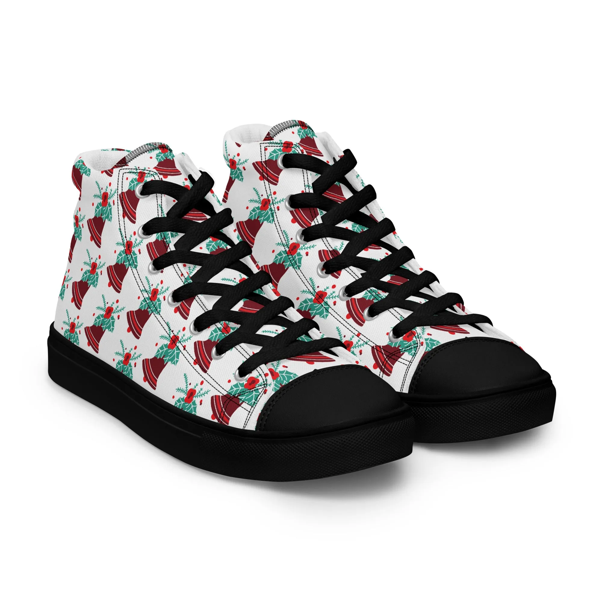 Women Christmas High Top Canvas Shoes (Glamourange Holiday Magic Canvas Shoes For Women - 008)