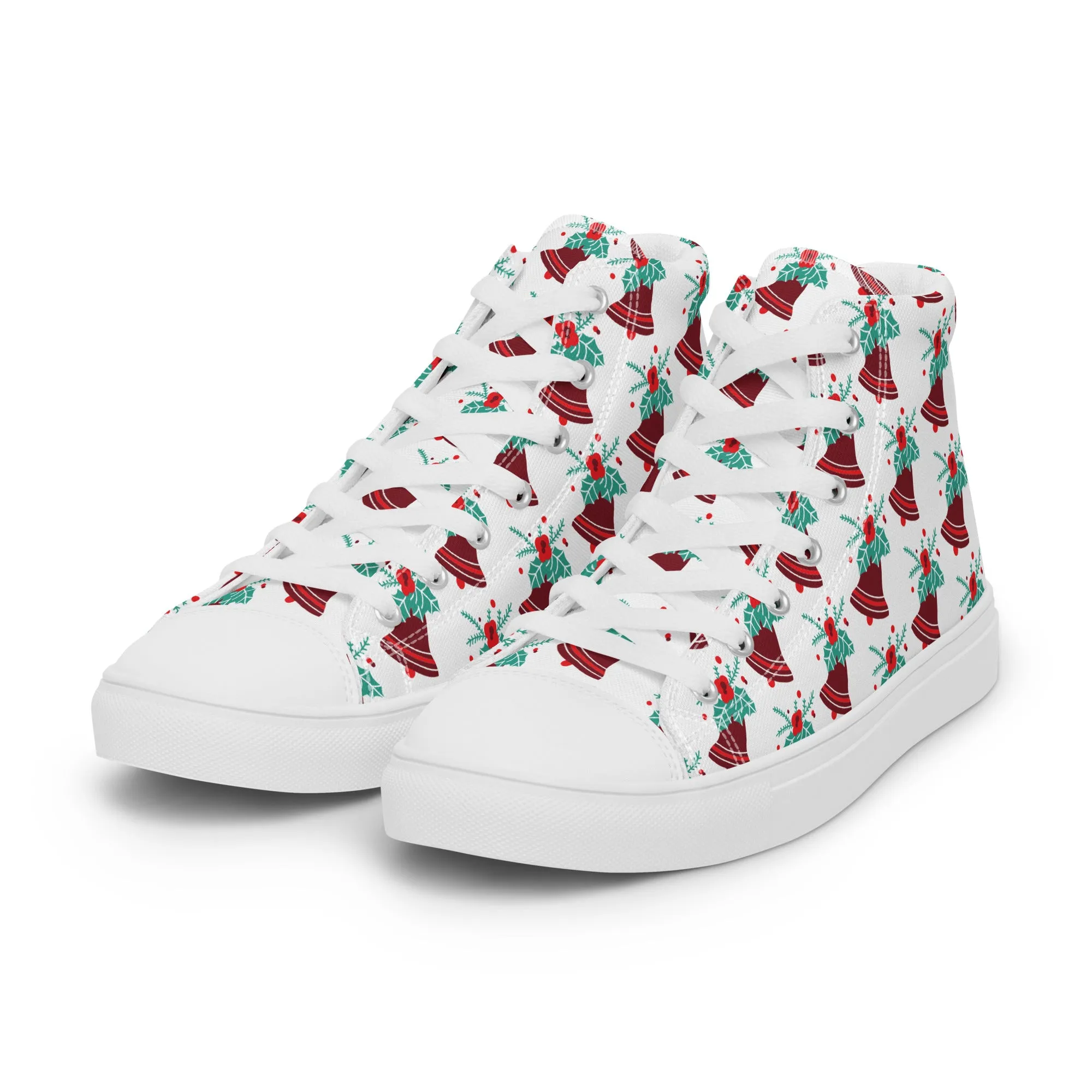 Women Christmas High Top Canvas Shoes (Glamourange Holiday Magic Canvas Shoes For Women - 008)