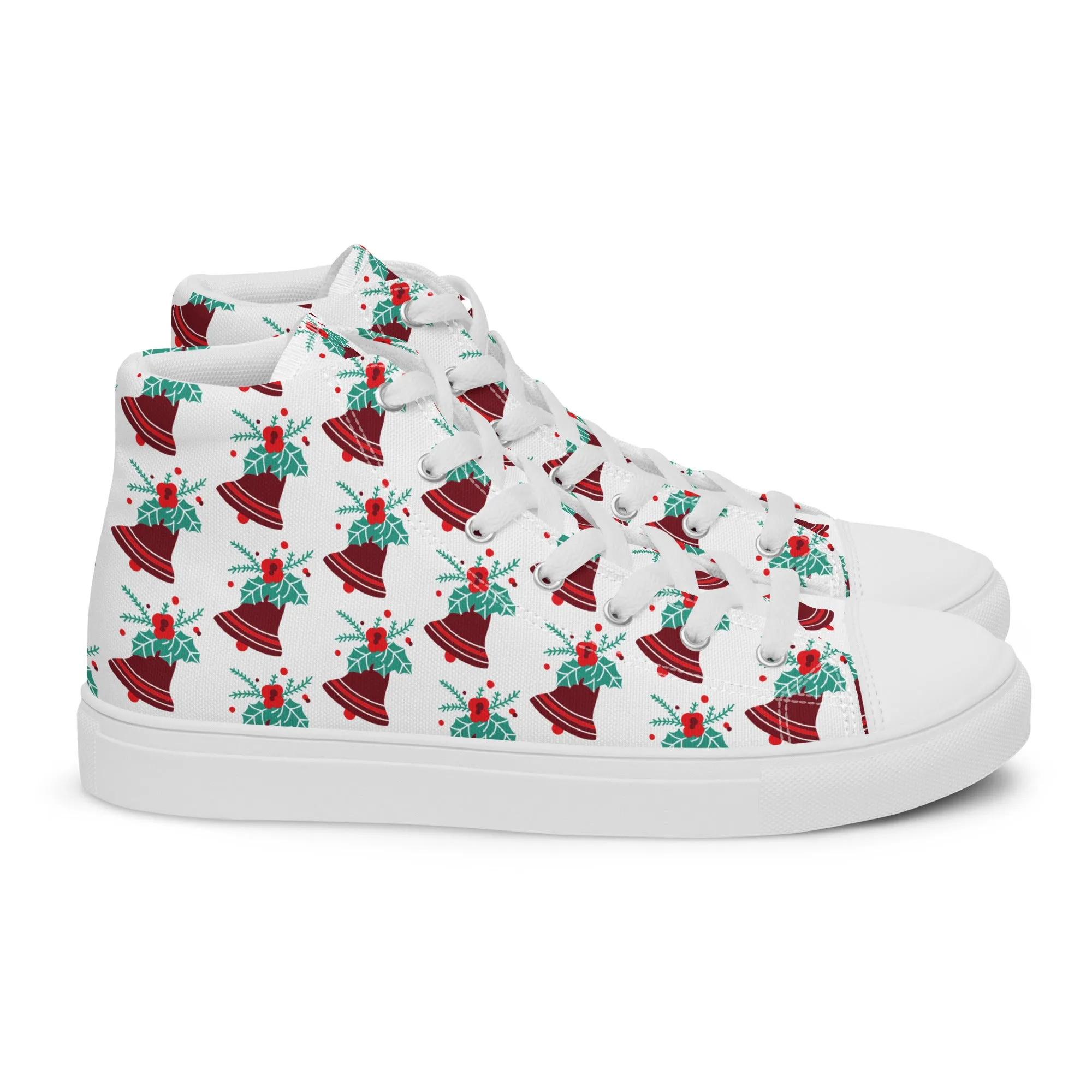 Women Christmas High Top Canvas Shoes (Glamourange Holiday Magic Canvas Shoes For Women - 008)