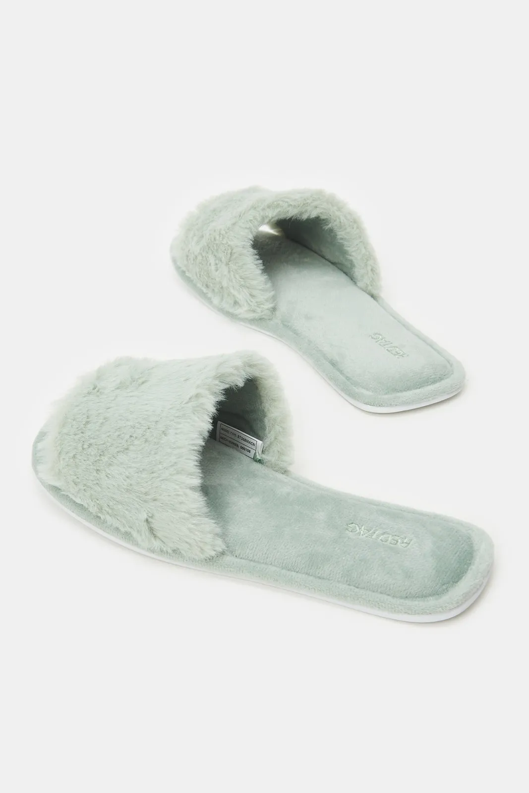 Women Green Textured Classic Slipper