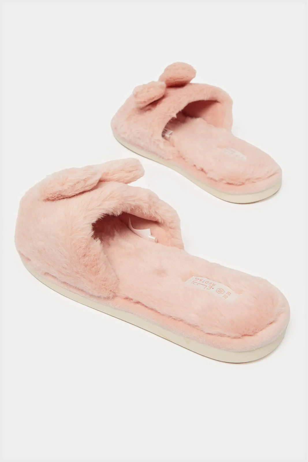 Women Pink Bunny Ears Slipper