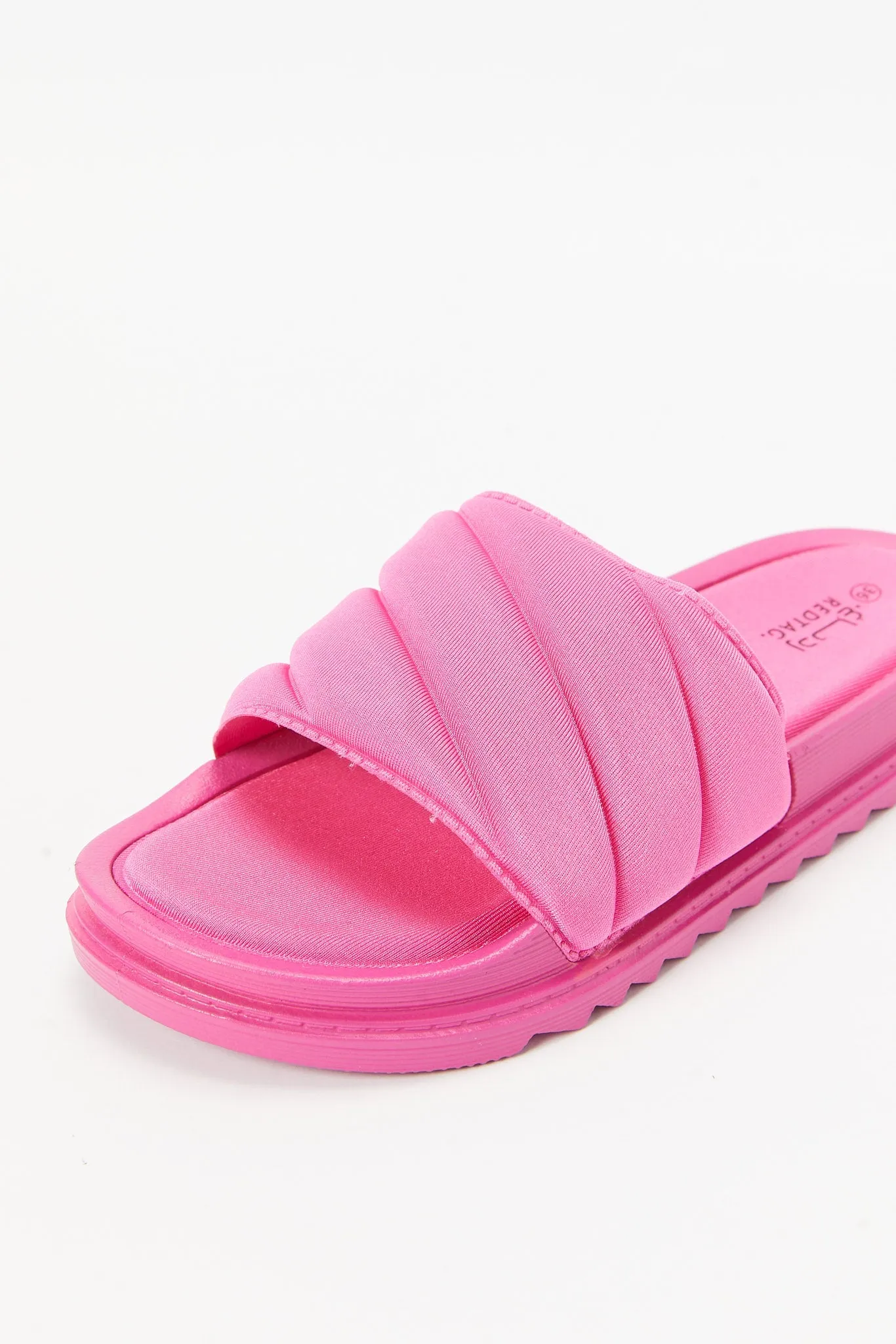 Women Pink Textured Slides