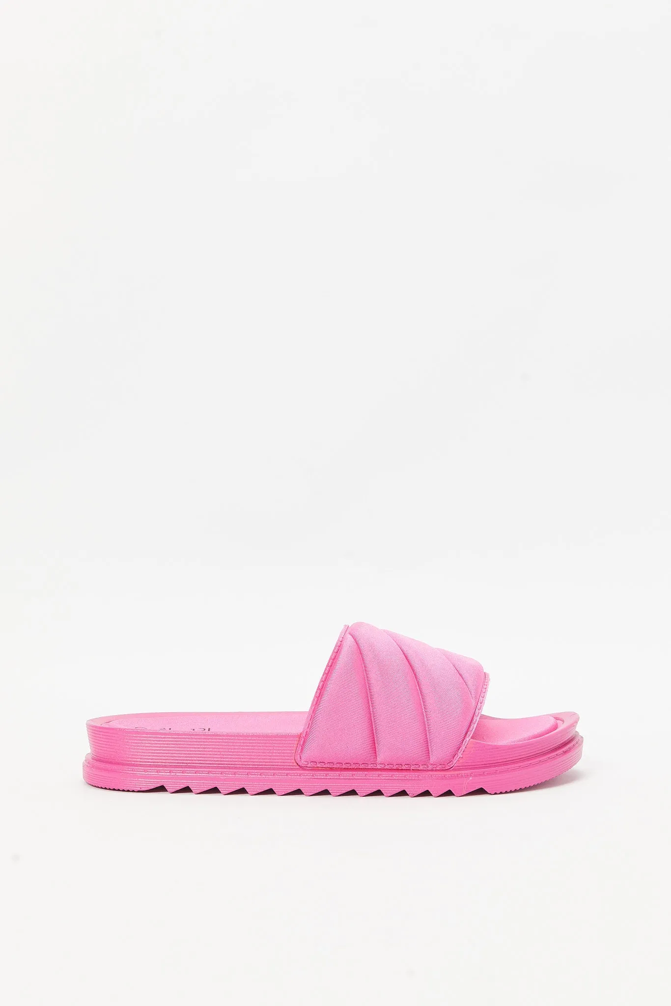 Women Pink Textured Slides