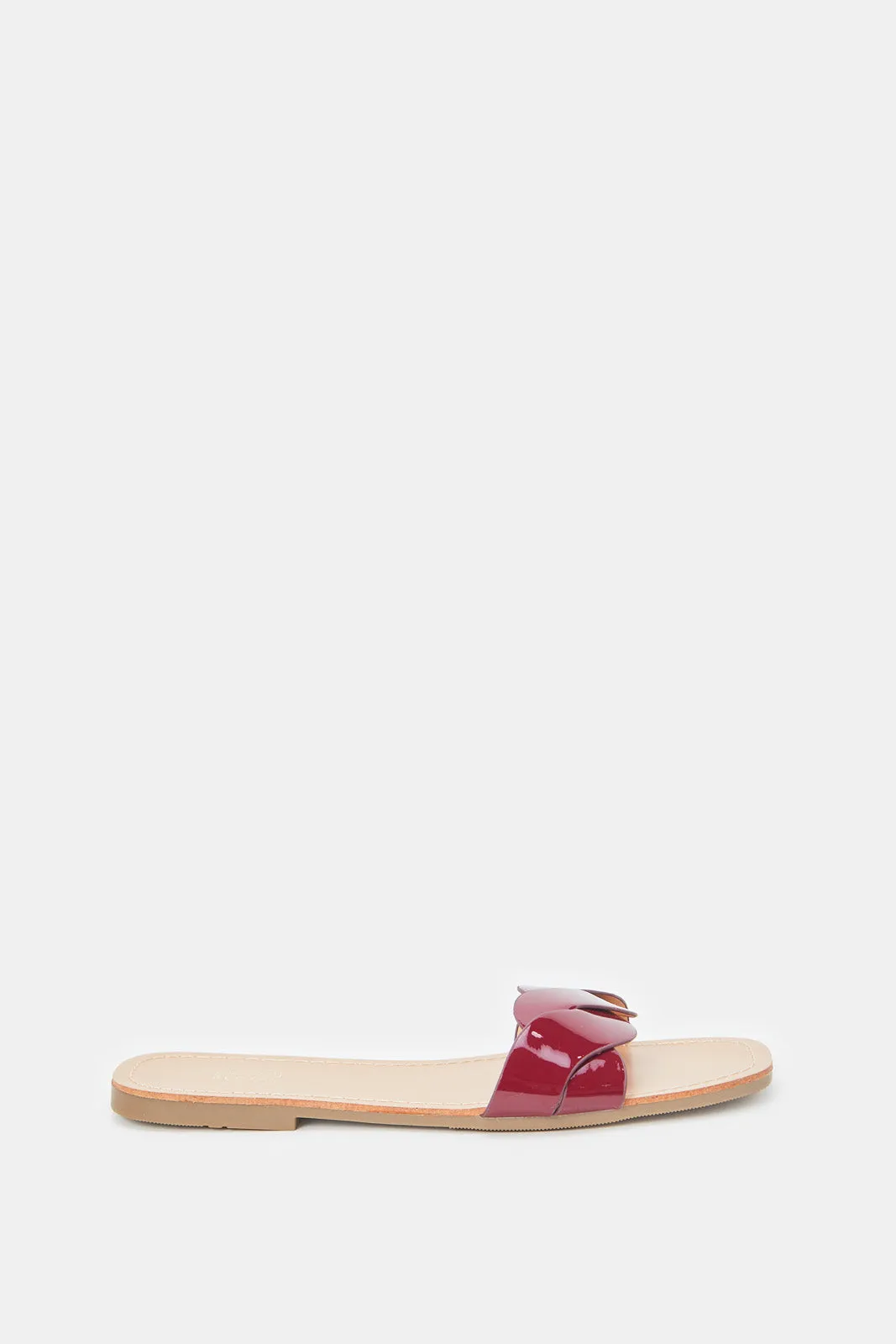 Women Red Patent Mule