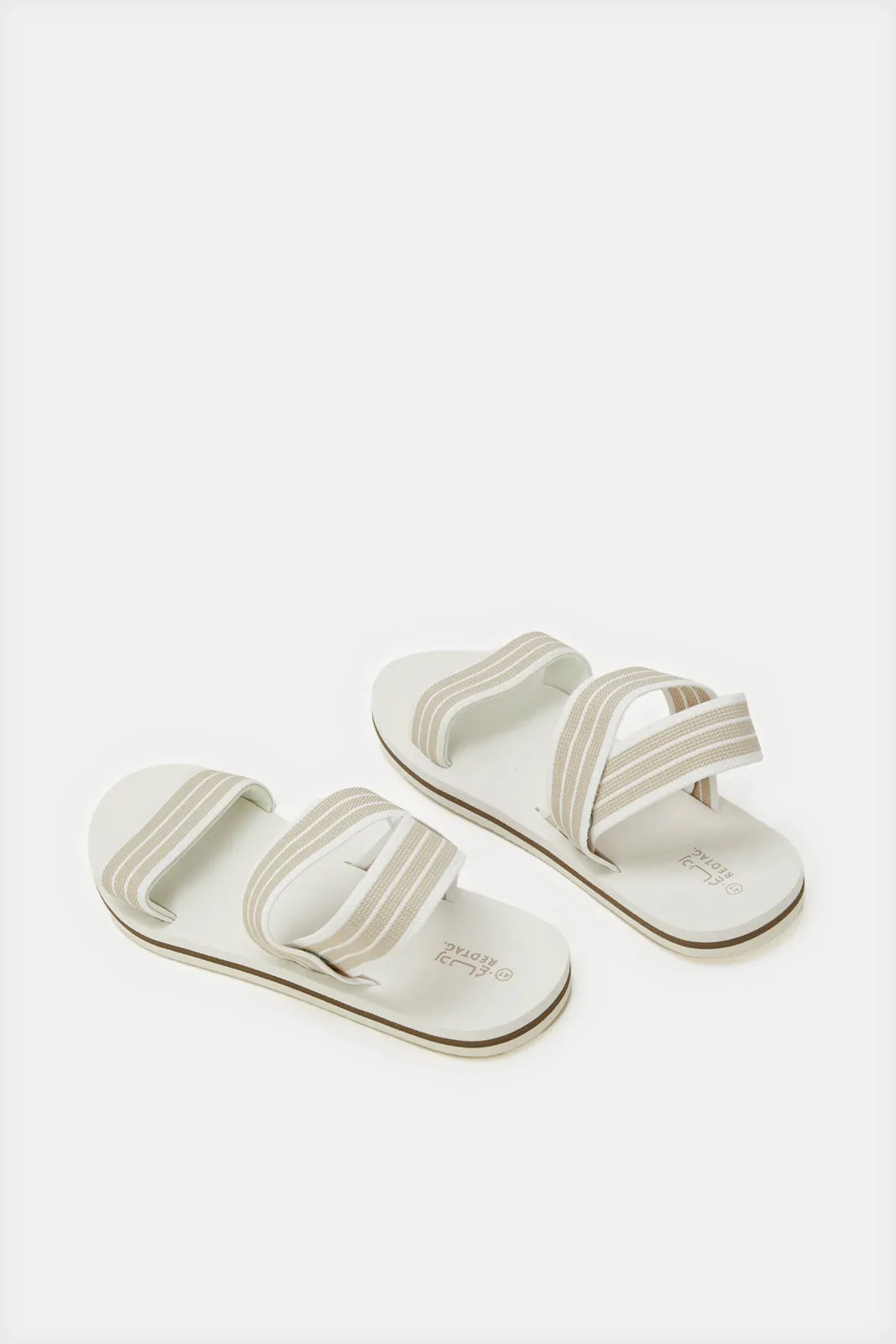 Women White Elasticated Strap Sandal