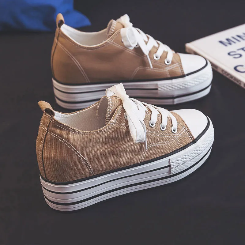 Women's Spring Versatile Korean Style Platform Canvas Shoes