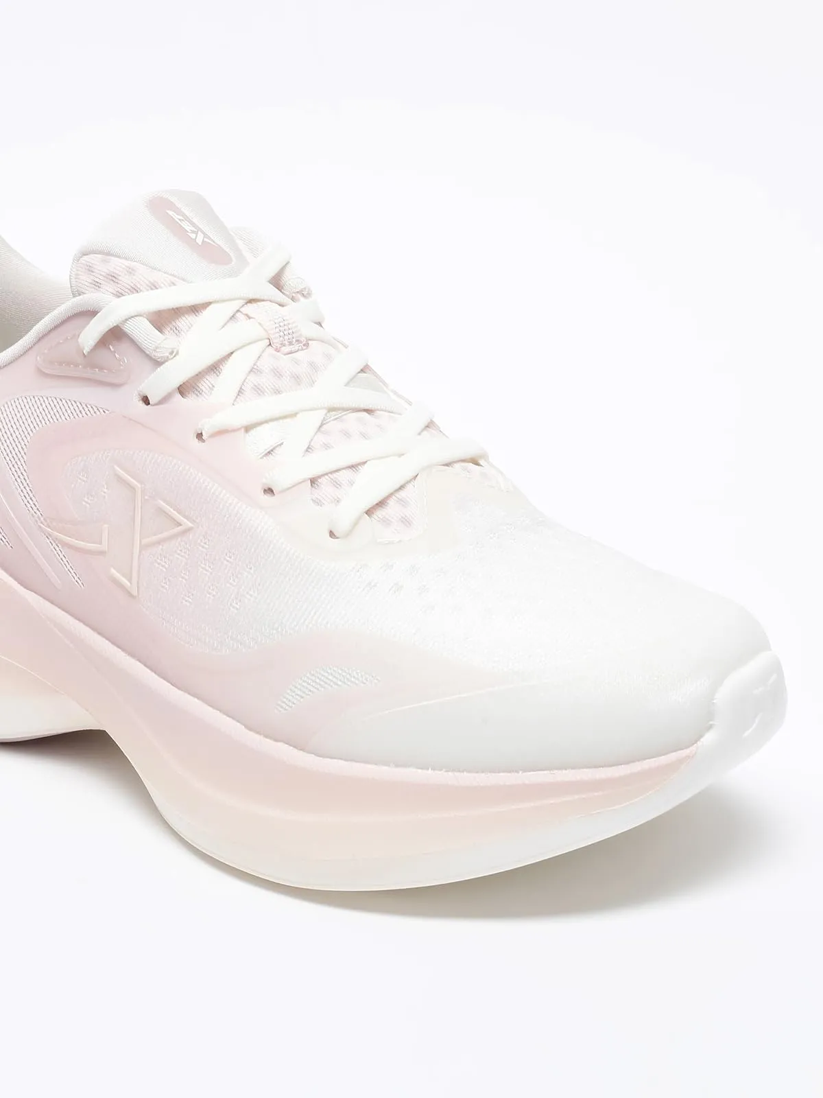 XTEP Canvas White,Pure Pink Wear-Resistant Lingbi Running Shoes for Women Euro- 40